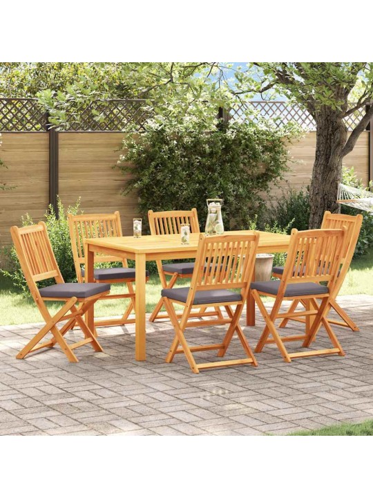 Saliekamā krēsls ar spilvenu 6 pcs pelēka 49 x 57.5 x 92cm