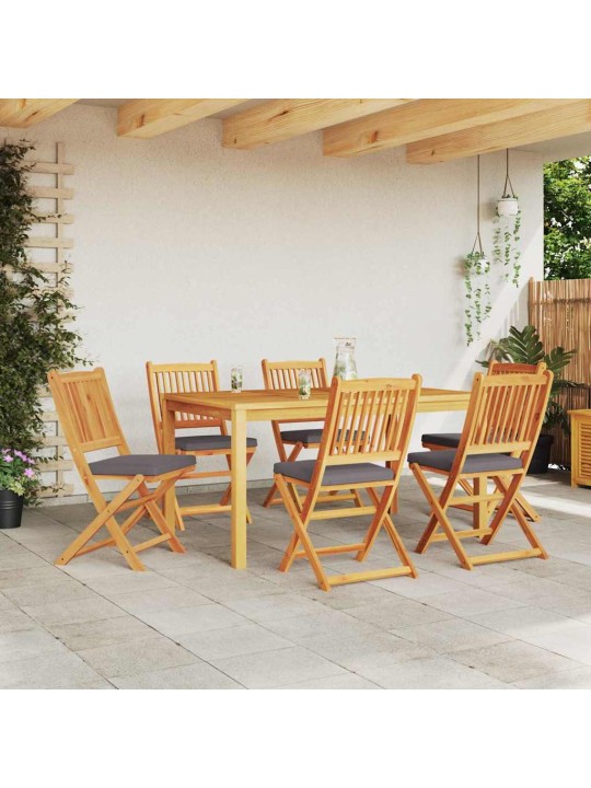 Saliekamā krēsls ar spilvenu 6 pcs pelēka 49 x 57.5 x 92cm