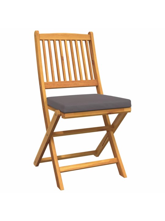 Saliekamā krēsls ar spilvenu 6 pcs pelēka 49 x 57.5 x 92cm