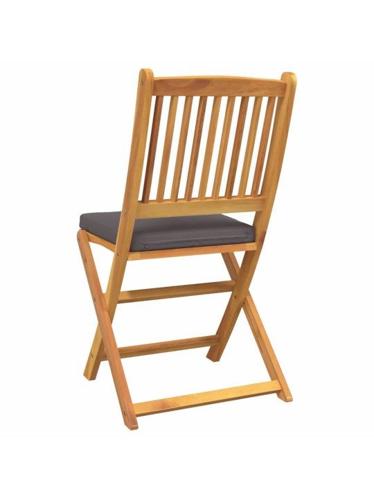 Saliekamā krēsls ar spilvenu 6 pcs pelēka 49 x 57.5 x 92cm