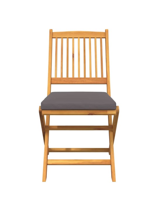 Saliekamā krēsls ar spilvenu 6 pcs pelēka 49 x 57.5 x 92cm