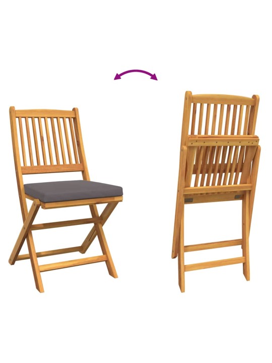 Saliekamā krēsls ar spilvenu 6 pcs pelēka 49 x 57.5 x 92cm