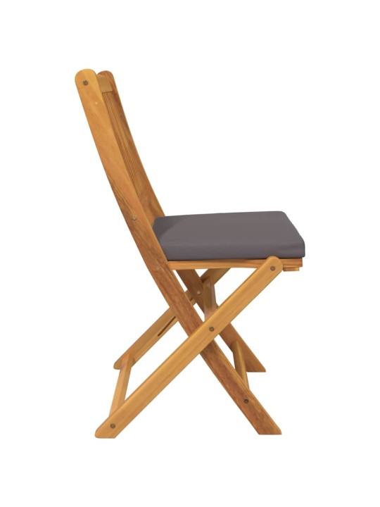Saliekamā krēsls ar spilvenu 6 pcs pelēka 49 x 57.5 x 92cm