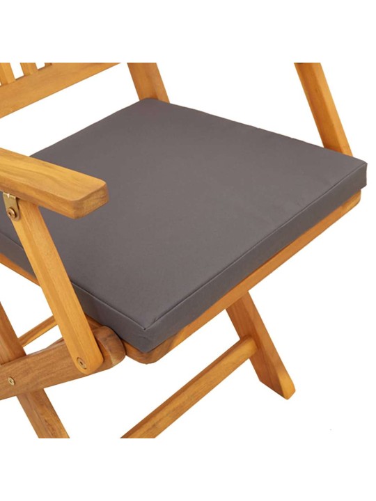 Saliekamā krēsls ar spilvenu 6 pcs pelēka 49 x 57.5 x 92cm