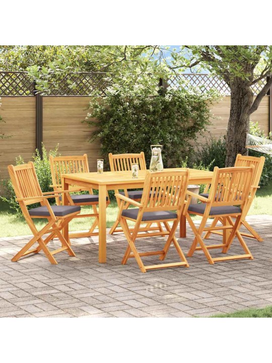 Saliekamā krēsls ar spilvenu 6 pcs pelēka 49 x 57.5 x 92cm