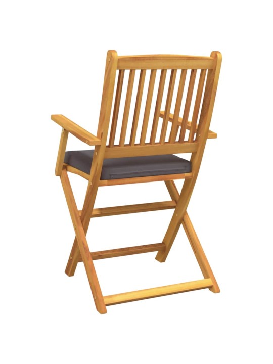 Saliekamā krēsls ar spilvenu 6 pcs pelēka 49 x 57.5 x 92cm