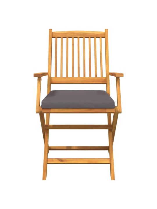 Saliekamā krēsls ar spilvenu 6 pcs pelēka 49 x 57.5 x 92cm