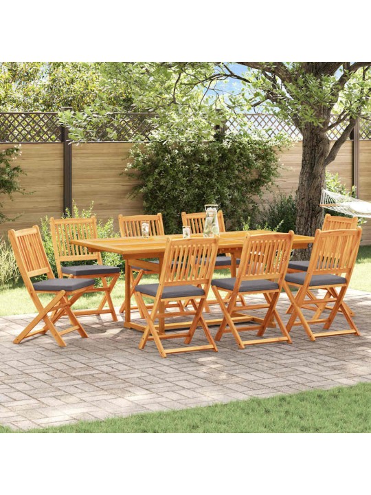 Saliekamā krēsls ar spilvenu 8 pcs pelēka 49 x 57.5 x 92cm