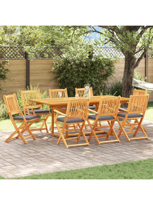 Saliekamā krēsls ar spilvenu 8 pcs pelēka 49 x 57.5 x 92cm
