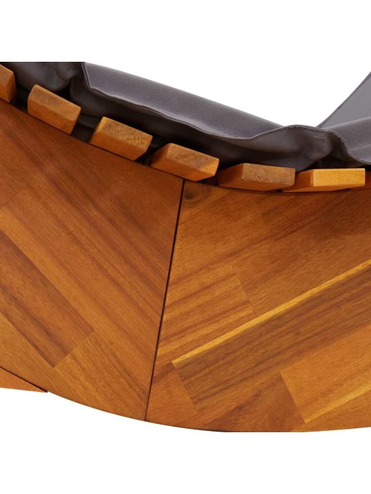 Sauļošanās krēsls ar spilvenu 2 pcs brūna 60 x 154 x 74cm