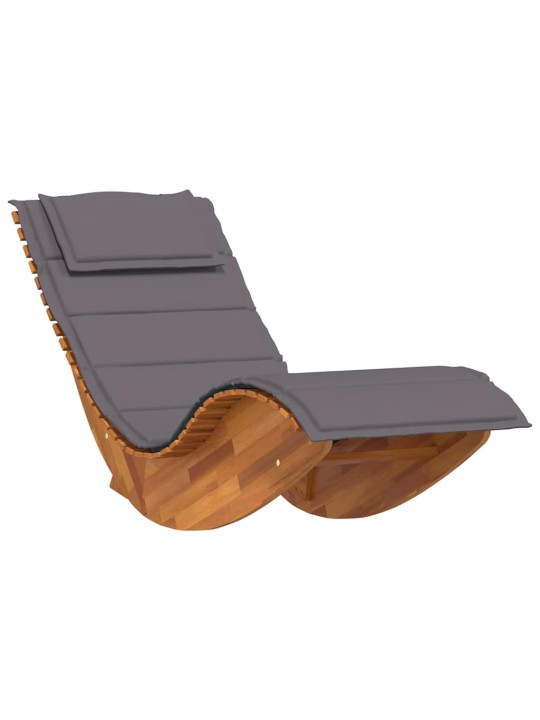 Sauļošanās krēsls ar spilvenu 2 pcs brūna 60 x 154 x 74cm