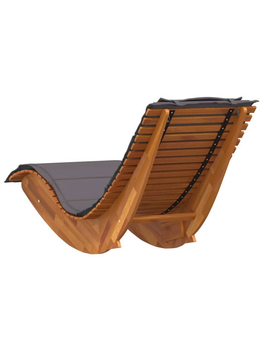 Sauļošanās krēsls ar spilvenu 2 pcs brūna 60 x 154 x 74cm