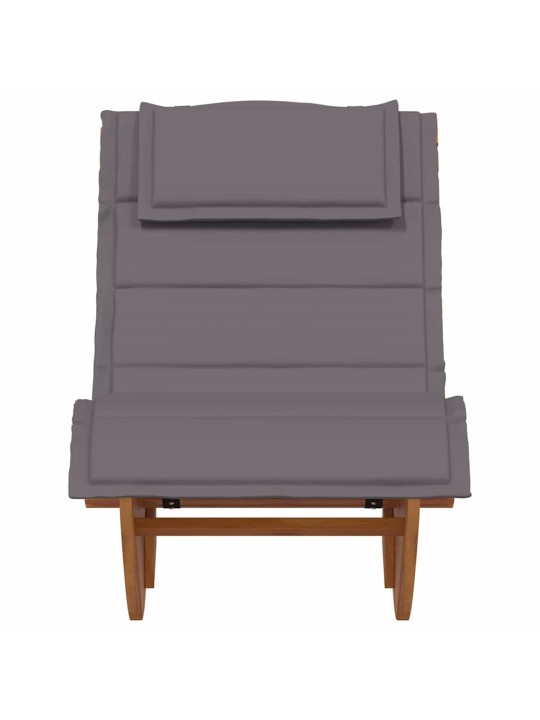 Sauļošanās krēsls ar spilvenu 2 pcs brūna 60 x 154 x 74cm