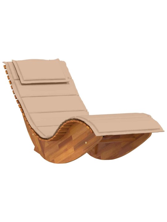 Sauļošanās krēsls ar spilvenu 2 pcs brūna 60 x 154 x 74cm