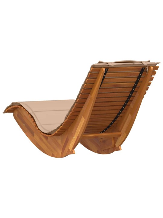 Sauļošanās krēsls ar spilvenu 2 pcs brūna 60 x 154 x 74cm