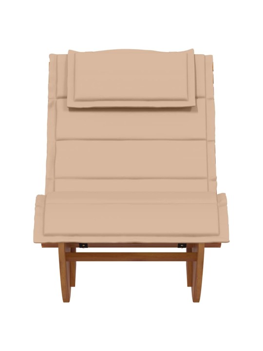 Sauļošanās krēsls ar spilvenu 2 pcs brūna 60 x 154 x 74cm