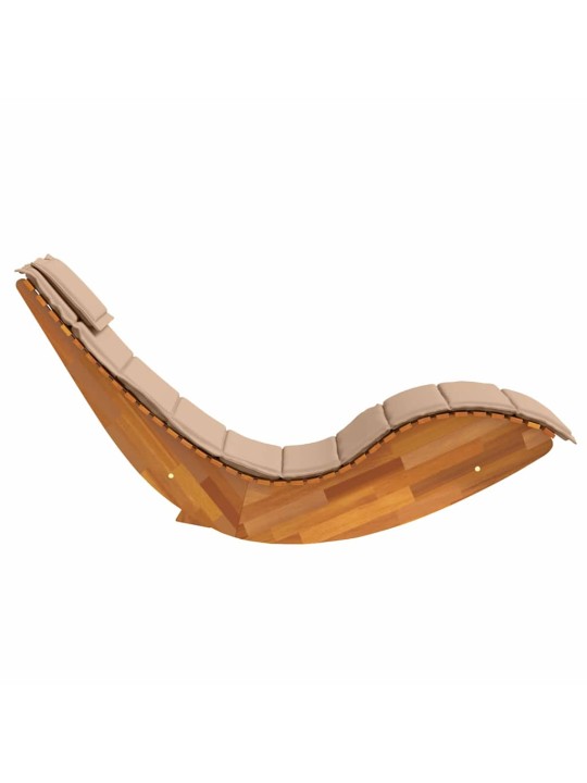 Sauļošanās krēsls ar spilvenu 2 pcs brūna 60 x 154 x 74cm
