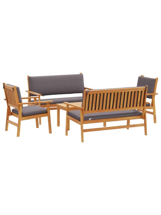 Dārza dīvānu komplekts ar spilvenu 5 pcs brūna 75 x 45 x 38cm