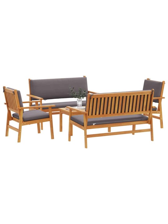 Dārza dīvānu komplekts ar spilvenu 5 pcs brūna 75 x 45 x 38cm