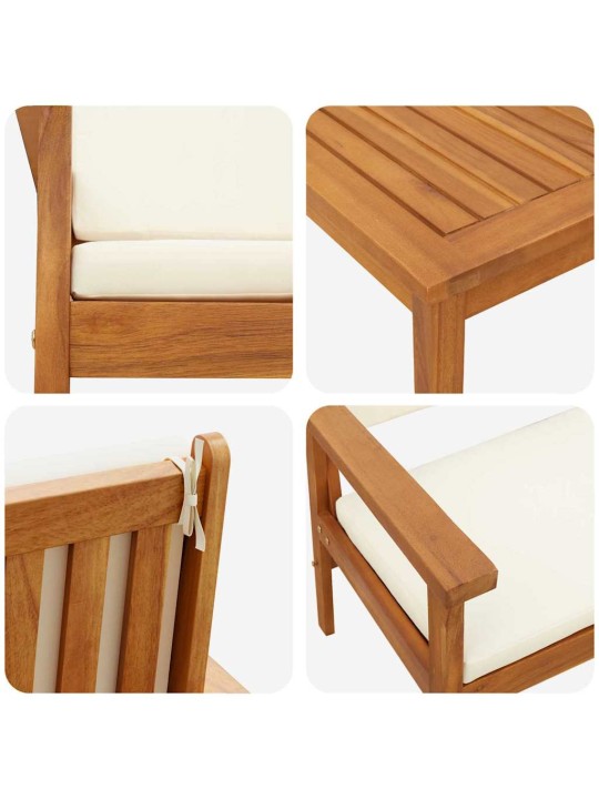 Dārza dīvānu komplekts ar spilvenu 6 pcs brūna 45 x 45 x 38cm