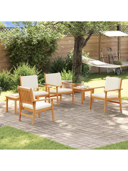 Dārza dīvānu komplekts ar spilvenu 6 pcs brūna 45 x 45 x 38cm