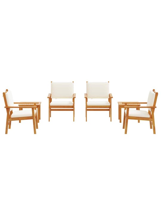 Dārza dīvānu komplekts ar spilvenu 6 pcs brūna 45 x 45 x 38cm
