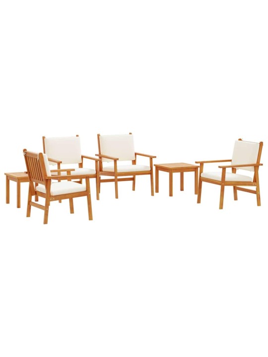Dārza dīvānu komplekts ar spilvenu 6 pcs brūna 45 x 45 x 38cm