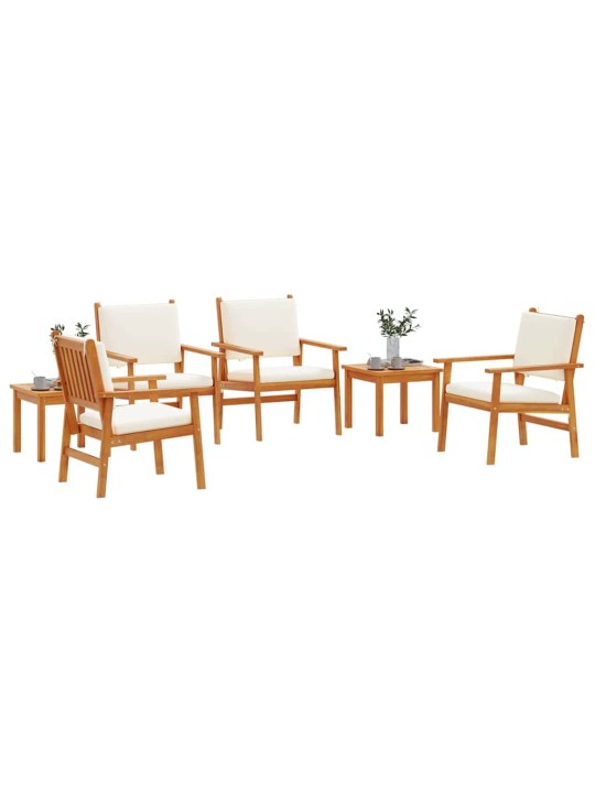 Dārza dīvānu komplekts ar spilvenu 6 pcs brūna 45 x 45 x 38cm