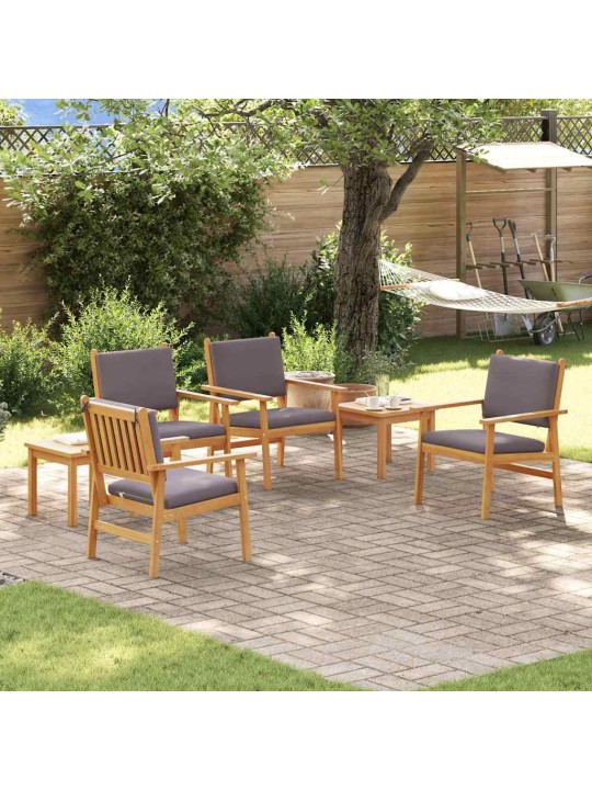 Dārza dīvānu komplekts ar spilvenu 6 pcs brūna 45 x 45 x 38cm