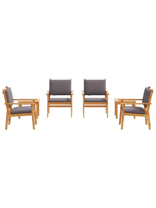 Dārza dīvānu komplekts ar spilvenu 6 pcs brūna 45 x 45 x 38cm