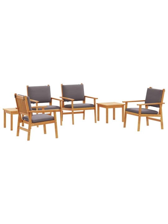 Dārza dīvānu komplekts ar spilvenu 6 pcs brūna 45 x 45 x 38cm