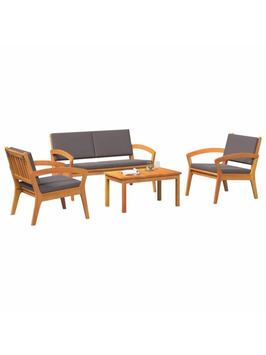 Bistro komplekts 4 pcs brūna 75 x 45 x 38cm akācijas masīvkoks