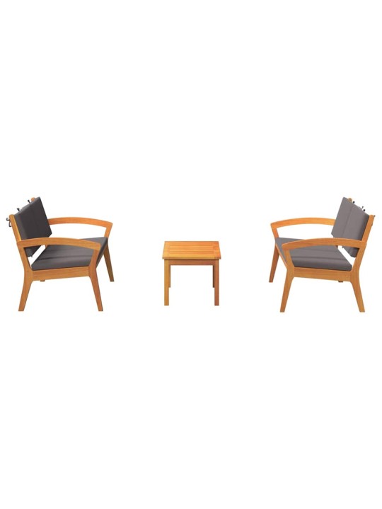 Bistro komplekts 3 pcs brūna 75 x 45 x 38cm akācijas masīvkoks