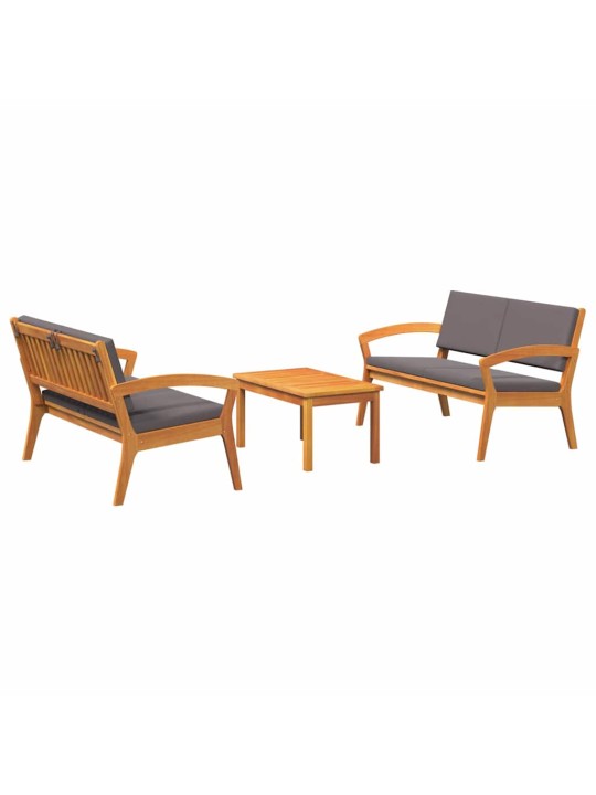 Bistro komplekts 3 pcs brūna 75 x 45 x 38cm akācijas masīvkoks