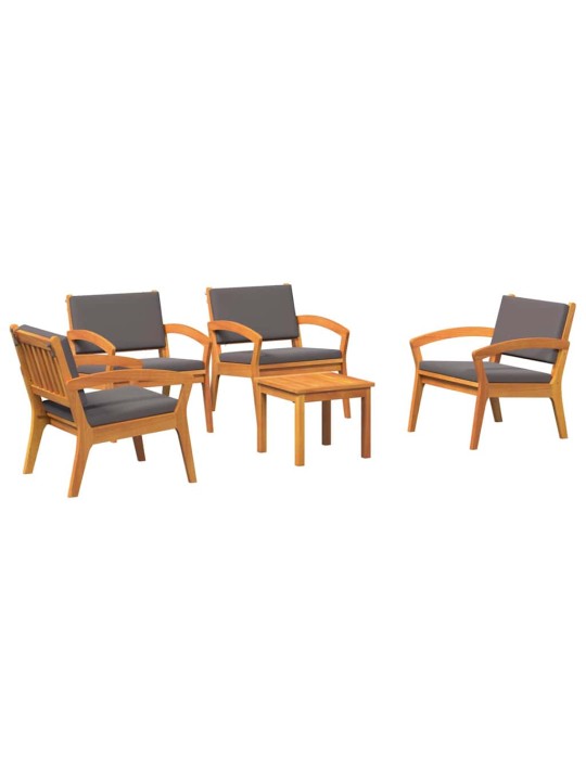 Bistro komplekts 5 pcs brūna 45 x 45 x 38cm akācijas masīvkoks