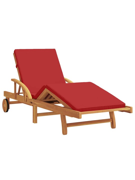 Sauļošanās krēsls ar spilvenu 2 pcs sarkana 40 x 40 x 40cm