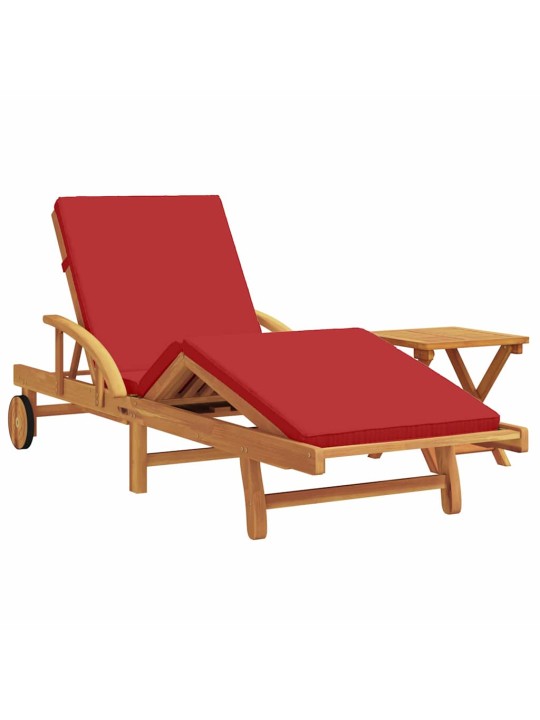 Sauļošanās krēsls ar spilvenu 2 pcs sarkana 40 x 40 x 40cm