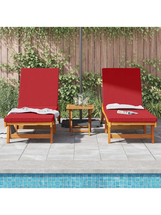 Sauļošanās krēsls ar spilvenu 2 pcs brūna 63 x 199 x 85cm