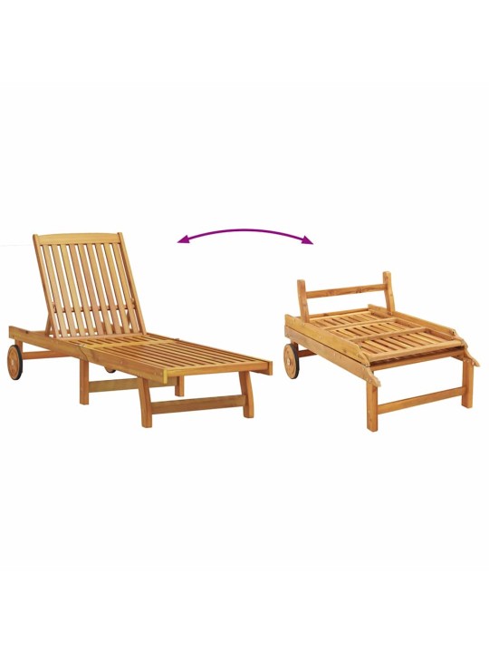 Sauļošanās krēsls ar spilvenu 2 pcs brūna 63 x 199 x 85cm