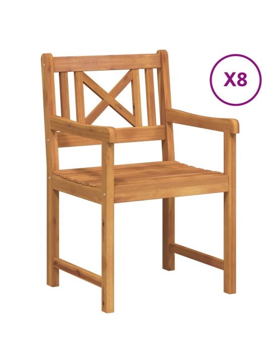 Dārza krēsls 8 pcs brūna 56 x 56 x 90 cm akācijas masīvkoks