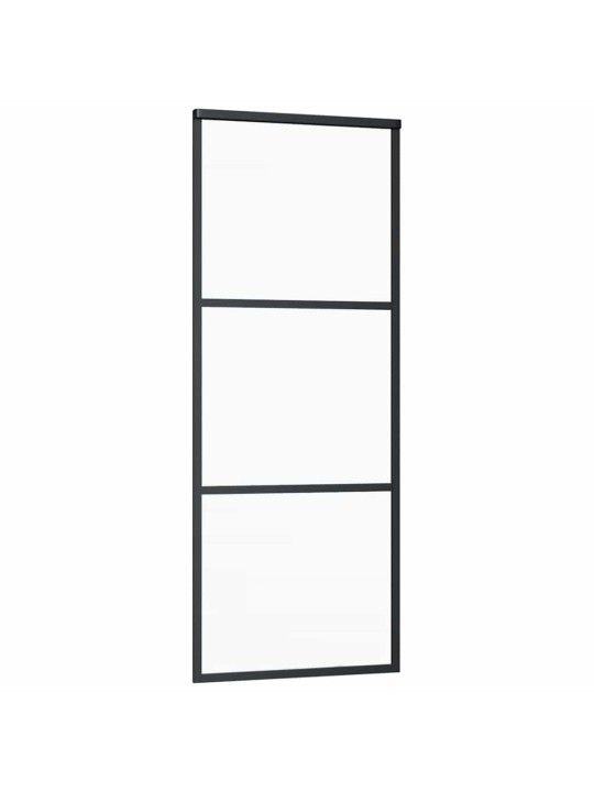 Bīdāmās durvis ar stiprinājumiem, stikls, alumīnijs, 76x205 cm