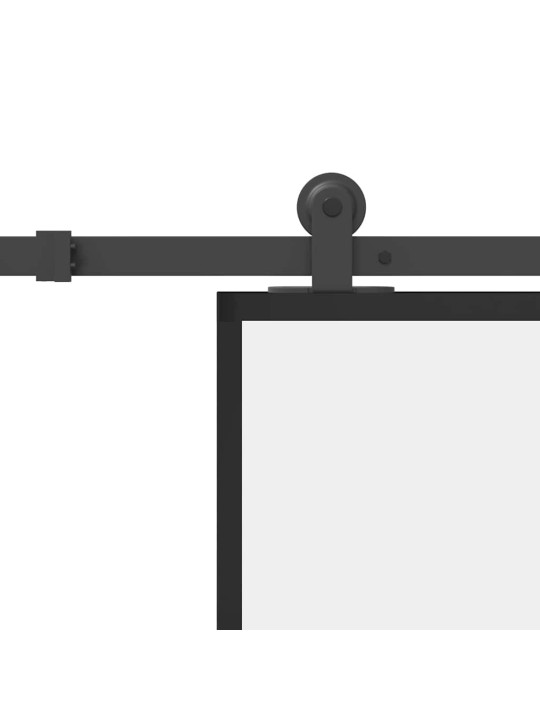 Bīdāmās durvis ar stiprinājumiem, stikls, alumīnijs, 90x205 cm