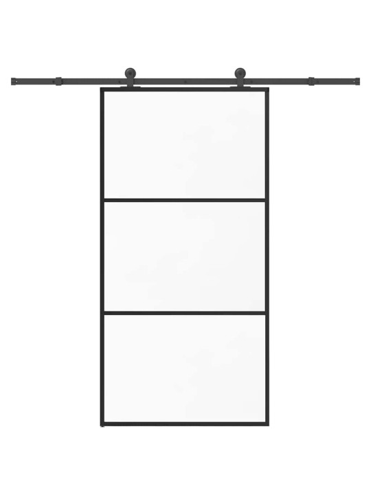 Bīdāmās durvis ar stiprinājumiem 102x205 cm stikls&alumīnijs