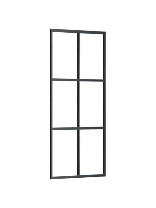 Bīdāmās durvis ar stiprinājumiem, stikls, alumīnijs, 76x205 cm