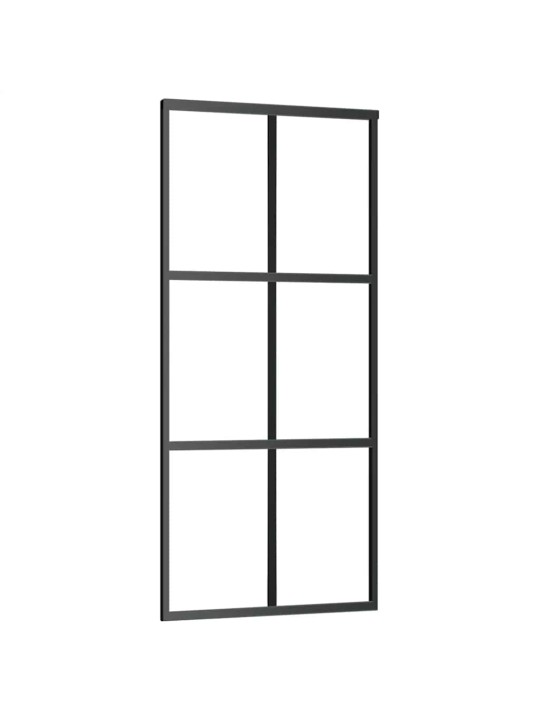 Bīdāmās durvis ar stiprinājumiem, stikls, alumīnijs, 90x205 cm