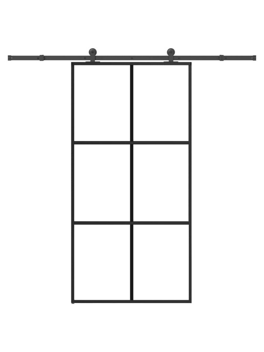Bīdāmās durvis ar stiprinājumiem 102x205 cm stikls&alumīnijs