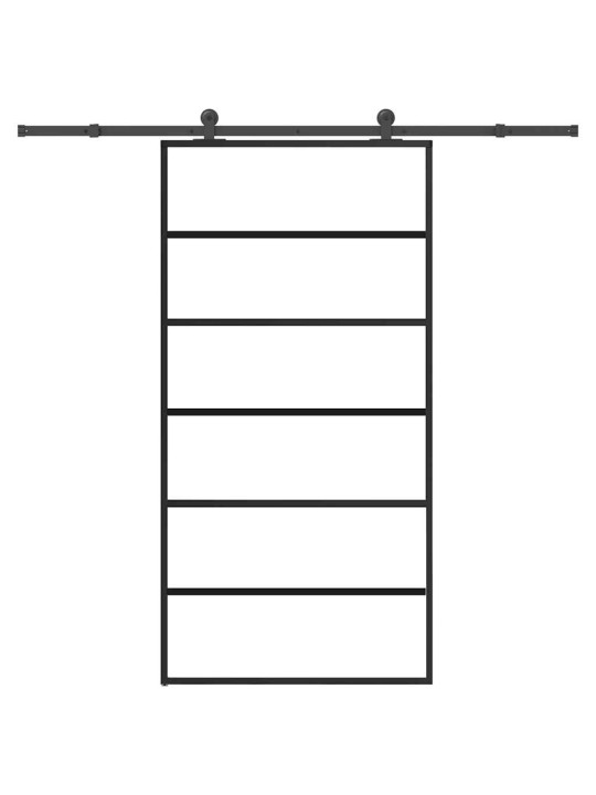Bīdāmās durvis ar stiprinājumiem 102x205 cm stikls&alumīnijs