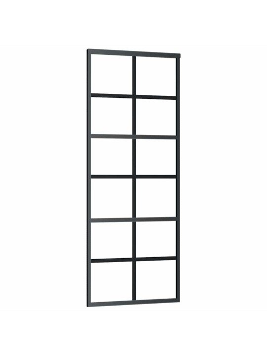 Bīdāmās durvis ar stiprinājumiem, stikls, alumīnijs, 76x205 cm