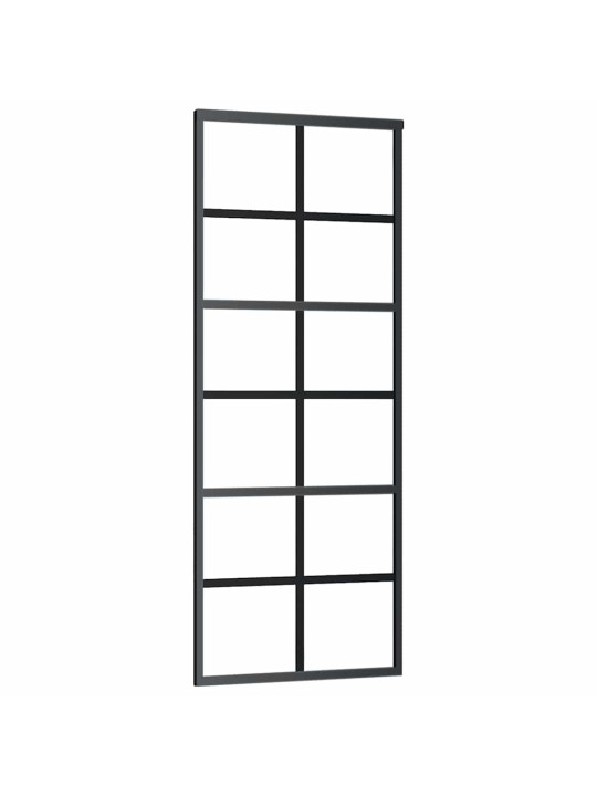 Bīdāmās durvis ar stiprinājumiem, stikls, alumīnijs, 76x205 cm
