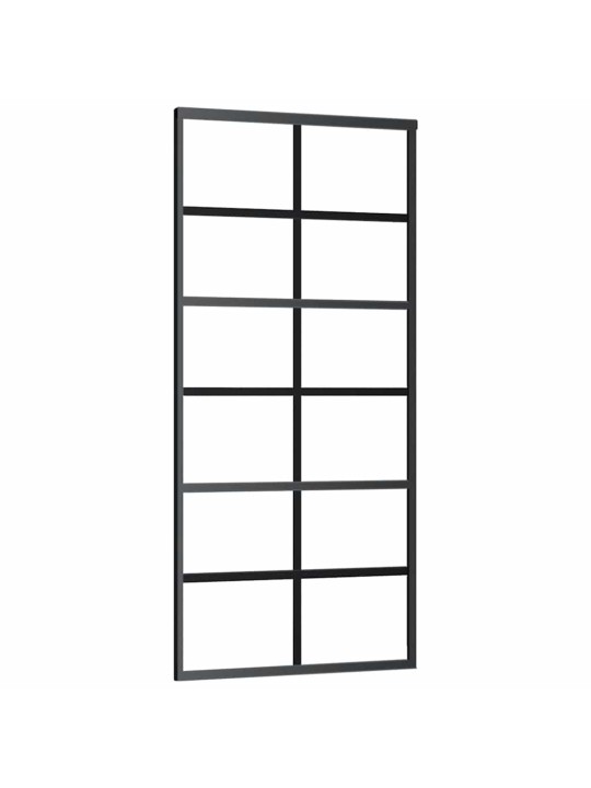 Bīdāmās durvis ar stiprinājumiem, stikls, alumīnijs, 90x205 cm
